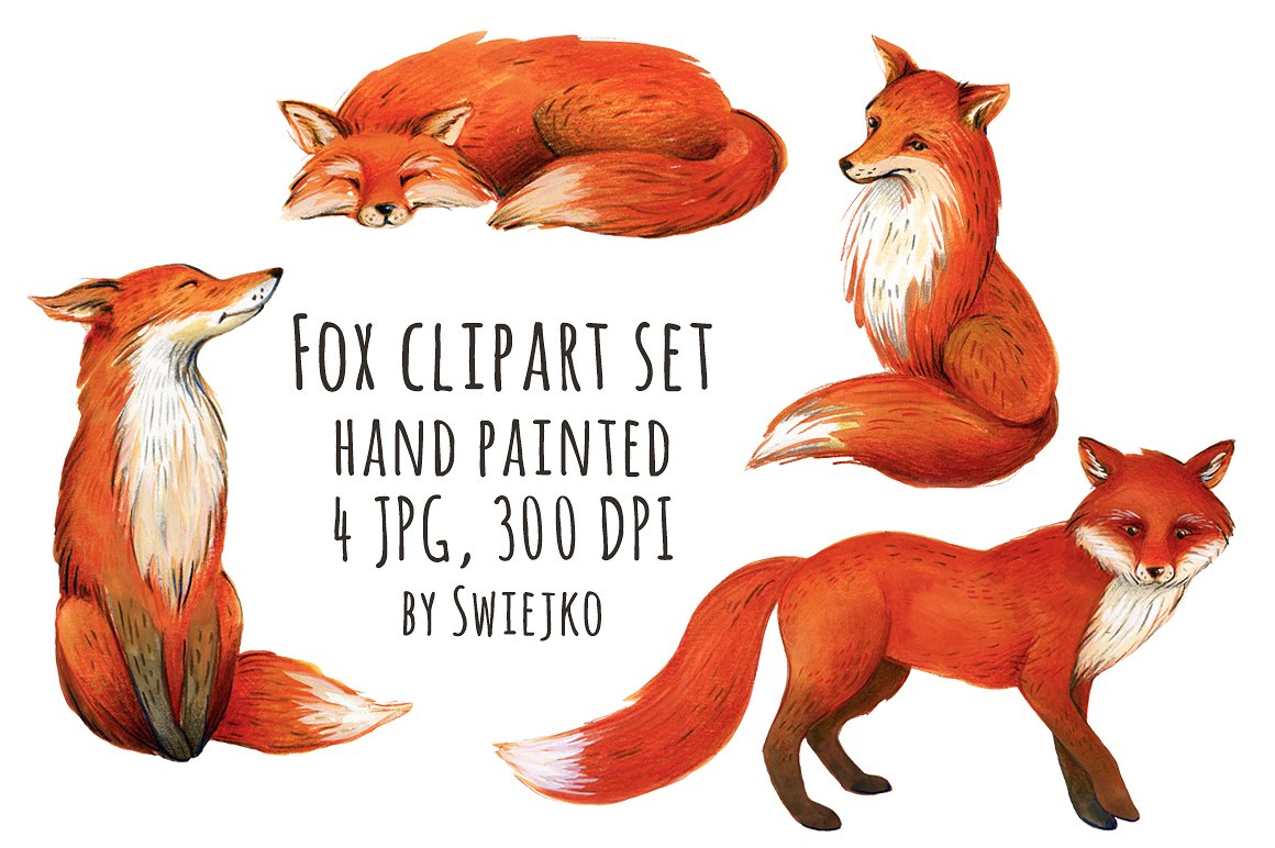  span class="yzk_title_61463">狐狸插画 fox illustration, clipart