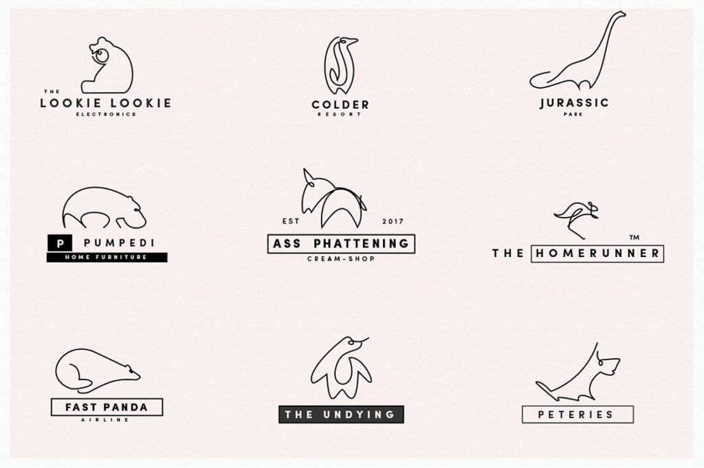 50款优雅的线条动物标示logo大合集[eps]