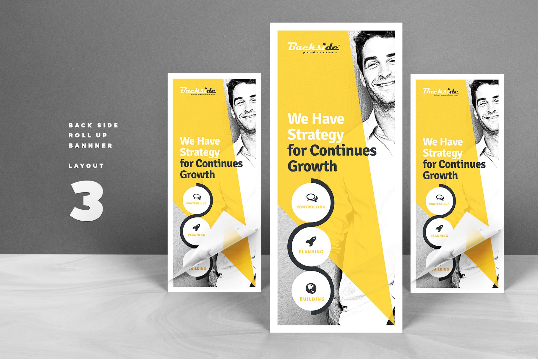 服务类易拉宝海报广告模版 roll up banner