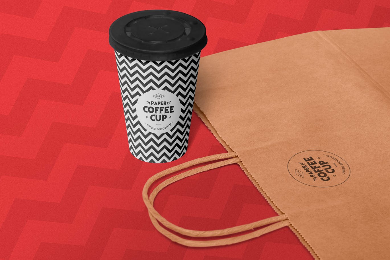 的房地产纸杯水杯购物袋手纸带兜子提袋设计vi样机展示模型mockups